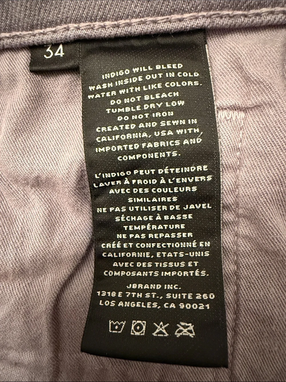 J Brand Star Slim Straight Gray Jeans 34 Stretch Garment Dyed USA Made